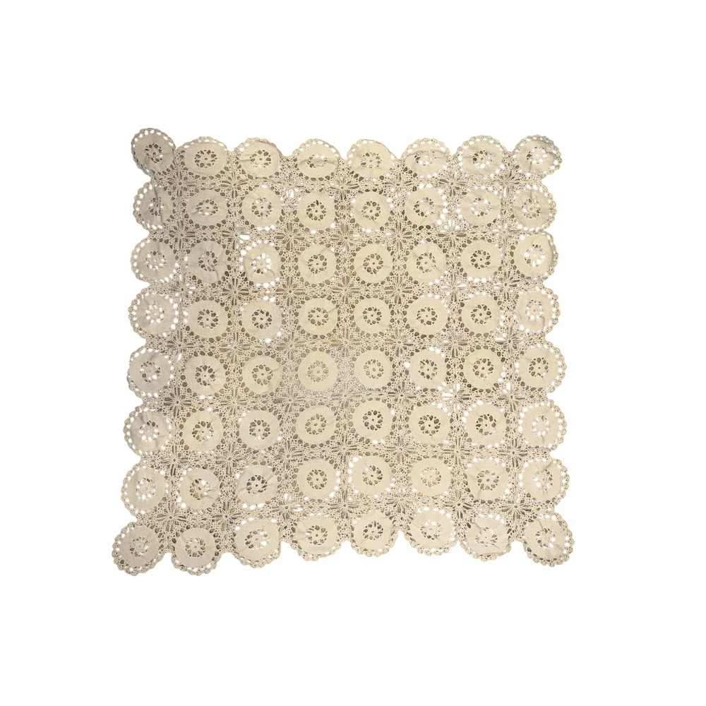Unbranded Crochet Tablecloth Square Cream Vintage Scalloped Lace Doily